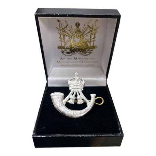Picture of The Rifles Cap Badge - Sterling Silver In Presentation Box - Tudor Crown
