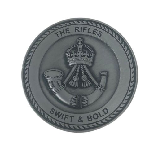 Picture of Rifles Plain Challenge Coin - Supplied in a Coin Box - Tudor Crown