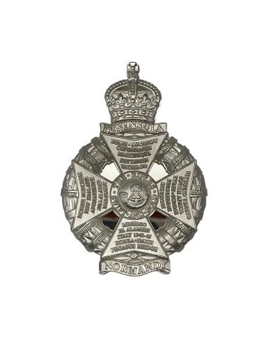 Picture of The Rifles Cross Belt Badge & Back Plate - Officers' & WOs' - Silver Plate - Burnished - Tudor Crown