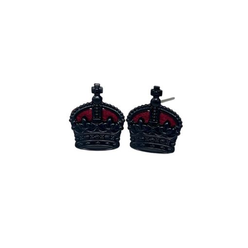 Picture of Metal Rank Crown - Black - No1 Dress 5/8" - Red Backing - Pair - Tudor Crown