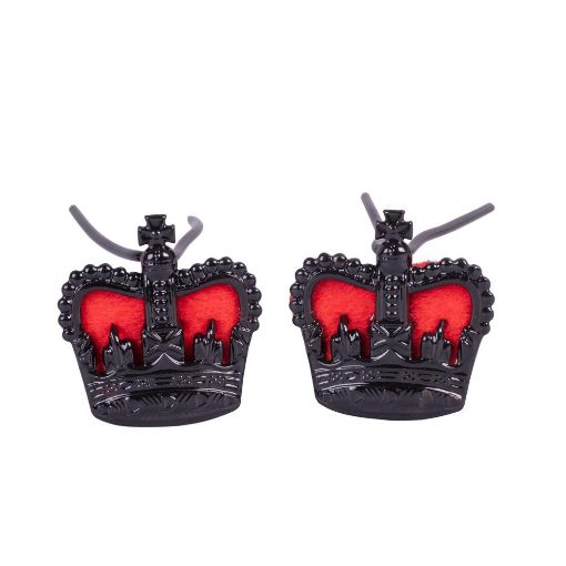 Picture of Metal Rank Crown - Black - No1 Dress 5/8" - Red Backing